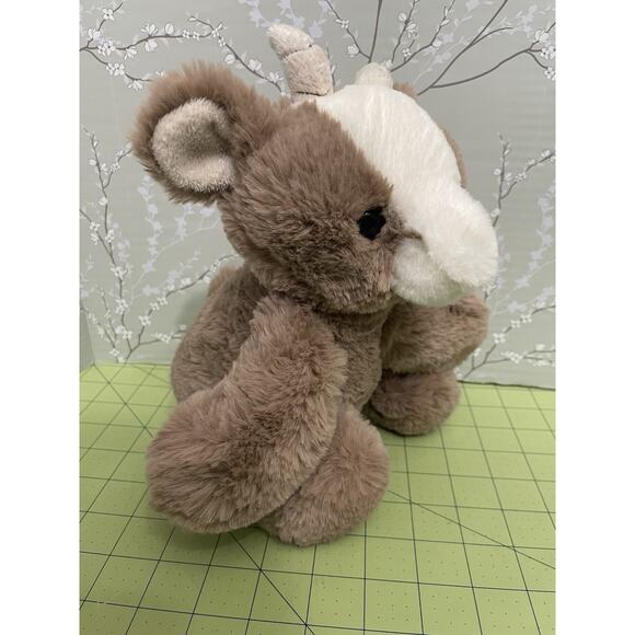 Aurora Flopsie Gemini Goat Plush Brown Huggable Lovey Stuffed Animal 12 Inch - Picture 2 of 12